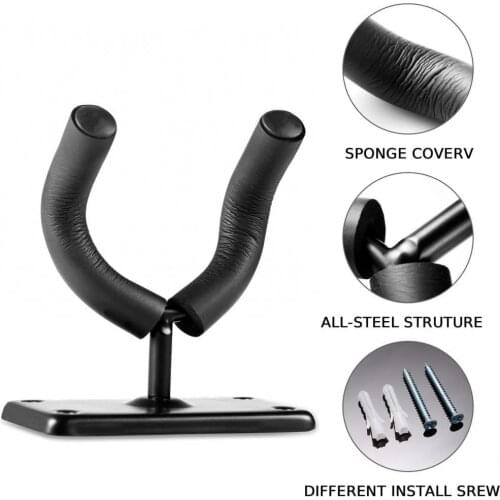 Wall Mount U-shaped Electric Guitar Bass Ukulele Display Hook Holder Hanger