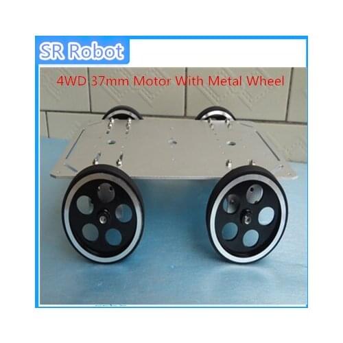 Smart RC Robot Car Chassis 4WD 37mm Motor With Metal Wheel For Arduino Robot Remote Control DIY Roboitc Mobile Platform Toy