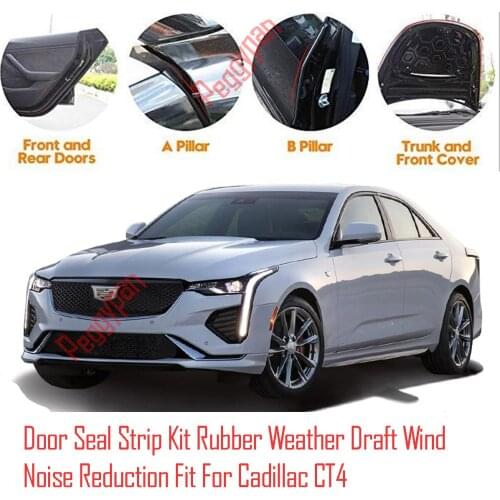 Door Seal Strip Kit Self Adhesive Window Engine Cover Soundproof Rubber Weather Draft Wind Noise Reduction Fit For Cadillac CT4