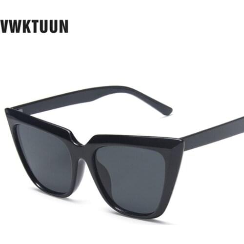 VWKTUUN Cat Eye Sun glasses Women 2020 Points Oversized Sunglasses Woman UV400 Driving Driver Goggles Female Sunglasses