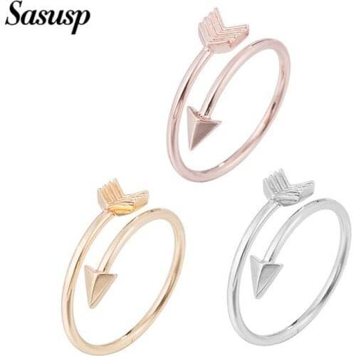 Vintage Ladies Arrow Ring Silver Color Adjustable Geometric Finger Rings For Women Wedding Party Anniversary Jewelry Accessories