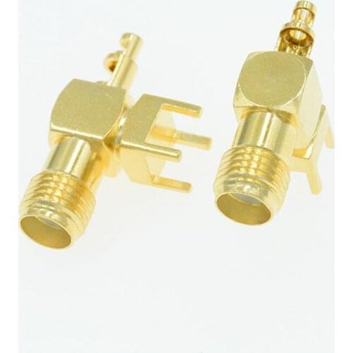 10pcs SMA Jack Thru Hole Female RA PCB Mount ST Connector For 1.13mm Cable