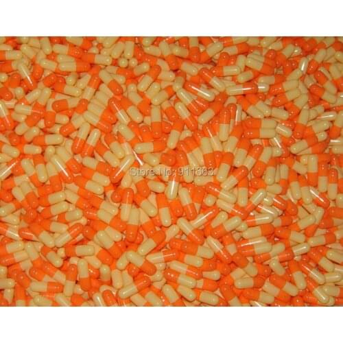 2# 10,000pcs,orange-yellow gelatin empty capsules, colored capsules