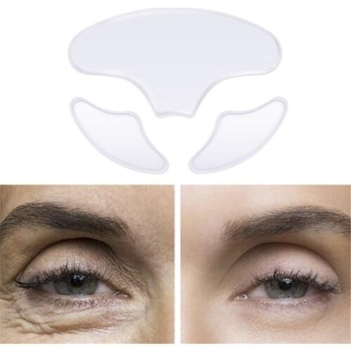 3Pcs/Set Reusable Silicone Anti-wrinkle Face Forehead Sticker Cheek Chin Sticker Facial Eye Patches Wrinkle Removal Face Lifting