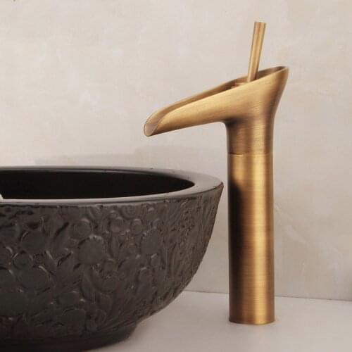 Fashion vintage art basin antique retro bronze finishing sink faucet tap