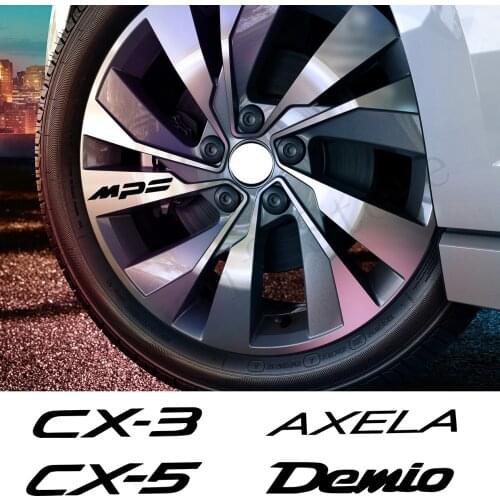 4PCS Car Wheel Rim Sticker For Mazda Axela 2 3 6 BT-50 MX-5 CX-3 CX-5 CX-8 CX-9 CX-30 MPS Demio Atenza car Accessories