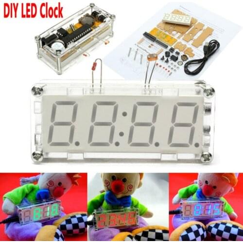 Free Shipping 3 Colors in stock DIY 0.8 Inch Digital Tube LED Electronic Clock Kit Red Blue Green LED