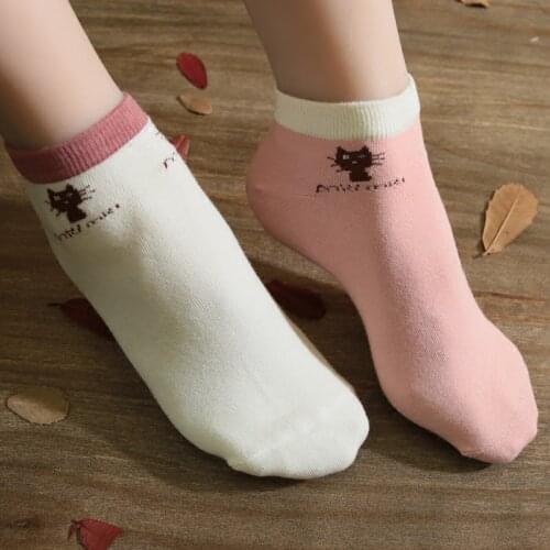 Big Sales Fashion Womens Sock Slippers Cotton Korean Style Cute Cat Funny Kawaii Sock Sliipers Womens Socks High Quality