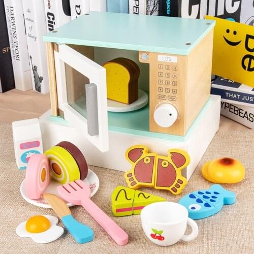 Kids Play House Large Simulation Microwave Kitchen Utensils Play House Kitchen Toys Dollhouse Furniture Baby Gifts