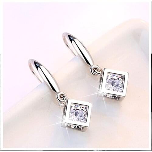 IREACESS Long Cubic Zirconia Drop Earrings For Women Vintage Fashion Jewelry Geometric Earrings With Stones Lover' Gift