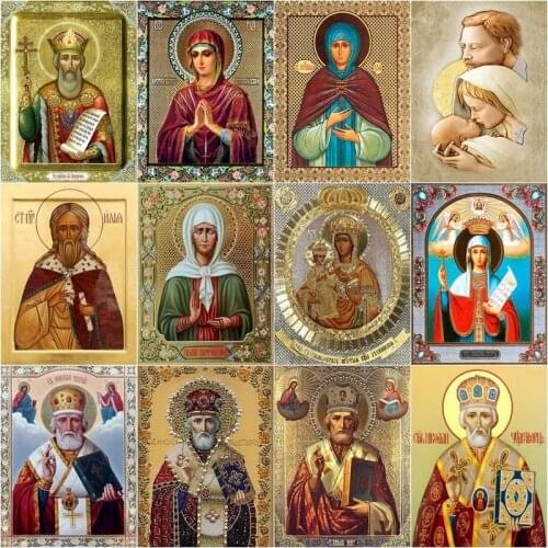 GATYZTORY 5D Diamond Embroidery Diamond Painting Cross Stitch Diamond Mosaic Embroidery With Home Decoration Religious Pontiff