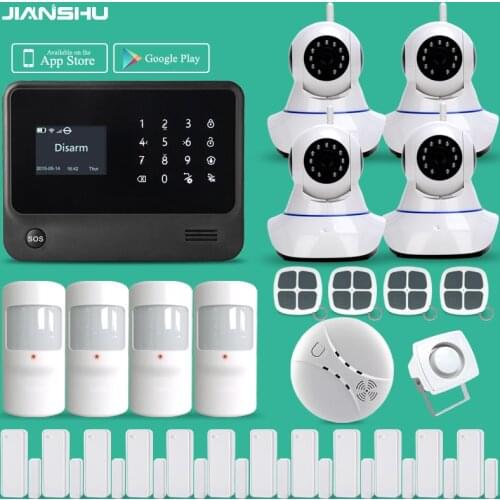 Hot Sale Home Security Alarm System Work With WIFI IP Camera GSM WIFI GPRS SMS Alarm System Support 8 Wired Zones Alarm Systems