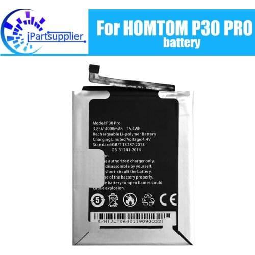 HOMTOM P30 PRO Battery 100% Official Original 4000mAh Battery For HOMTOM P30 PRO Mobile Phone, In Stock