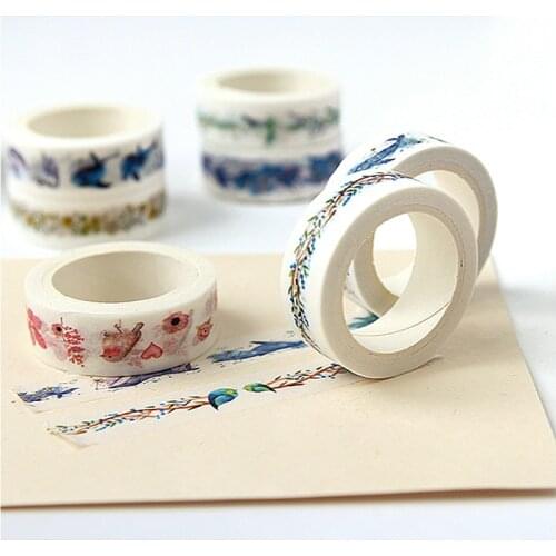 A Reel of Lovely Washi Tape Colorful Sakura Paper Adhesive Tape DIY Kawaii Cartoon Scrapbooking Sticker Label Masking Tape