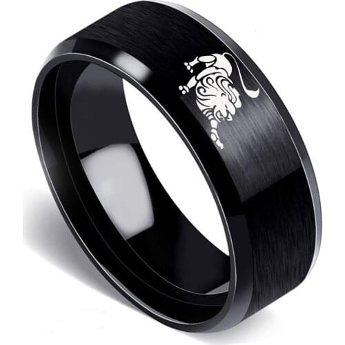 2021 Matte Ring Ladies Stainless Steel Men Black Ring Finger Twelve Constellations Couple Jewelry Birthday Anniversary Gift