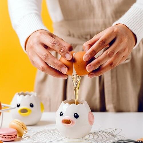 Cute Chicken Ceramic Egg White Separator Creative Egg Yolk Protein Separator Filter Cooking Baking Tools Kitchen Accessories
