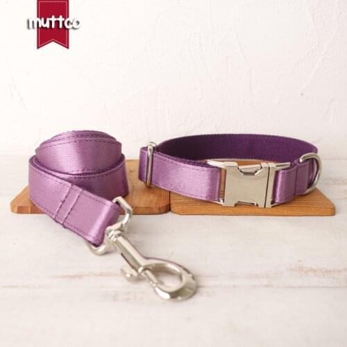 MUTTCO personalized pet dog ID tag collar leash THE LILAC self-design adjustable puppy nameplate collar 5 sizes UDC117