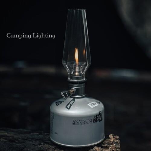 Outdoor Coreless Candle Light Vaporization Tent Vapor Lampshape for Gas Tank Canister Atmosphere Glamping Equipment