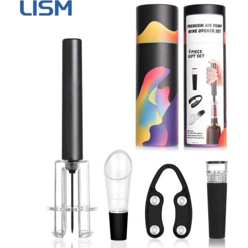 Air Pump Wine Opener Set Air Pressure Vacuum Wine Bottle Corkscrew Stainless Steel Pin Cork Remover Corkscrew Kitchen Tools