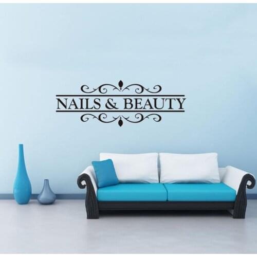Stickers Nails and Beauty Vinyl Wall Decal Beauty Salon Art Decor mural Home Poster House Decoration Wallpaper 21 cm x 58 cm