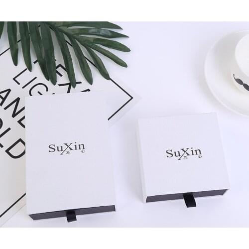 Wholesale 500pcs/lot White Paper Jewelry Boxes Custom Jewelry Drawer Box Bulk Bracelet Boxes With Logo