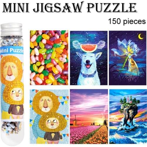 Puzzle 150 Pieces Adults Mini Circular Tube Puzzles rompecabezas 150 piezas Puzzle Game Children jigsaw puzzles 150 for adults