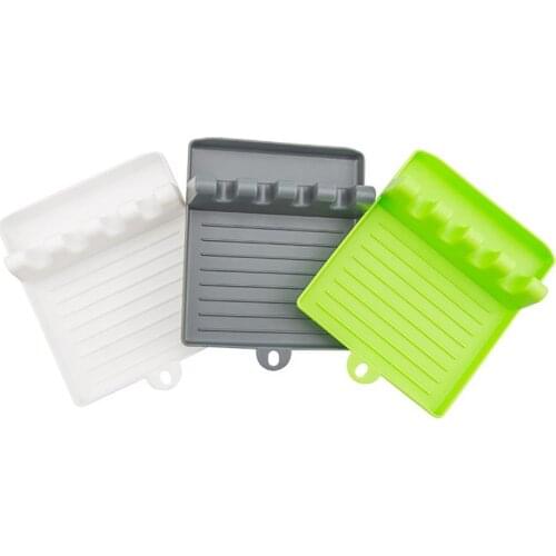 Kapmore Multiple Utensil Rest Plastic Anti-Slip Kitchen Spoon Holder Stove Top Rest Kitchen Storage Supplies Kitchen Tools
