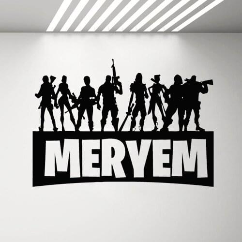 Popular Games Characters Wall Sticker for Boys Room Name Decals Gamer Bedroom Wall Decoration Door Stickers Removable A363