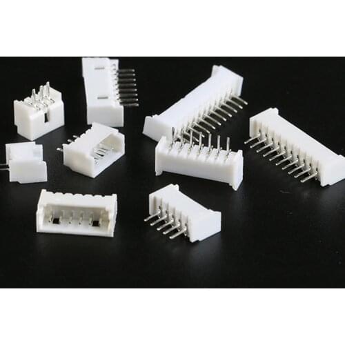 50Pcs Micro JST 1.25mm 2P 3P 4P 5P 6P 7P 8P 10P straight Pin Female Connector FOR PCB BOARD White 1.25