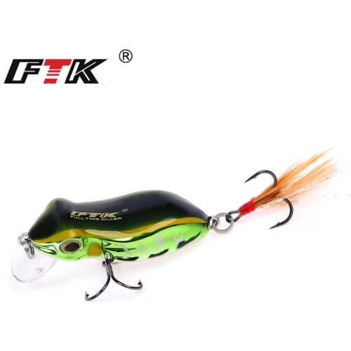 FTK 1pc Frog Fishing Lure 50mm 6.5g Popper Snakehead Swimbait Sinking Wobblers Hard Bass Bait With Treble Hook Fishing Tackle