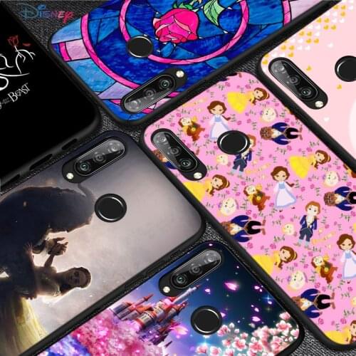 Silicone Cover Beauty And The Beast For Huawei P50 P40 P30 P20 Pro P10 P9 P8 Lite E Plus 2017 2016 5G Black Phone Case
