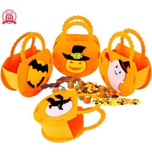 2pcsHalloween Handbag Nonwoven Fabric Bag Childrens Gift Candy Bag Halloween Props Supplies party decor pumpkin