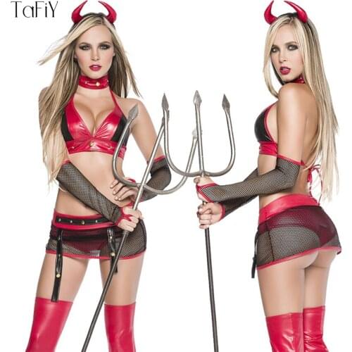 TaFiY 6 Pcs Set Halloween Sexy Vampire Costume Women Cosplay Masquerade Plays Vampire Costumes Fancy Party Sexy Uniform Clothing