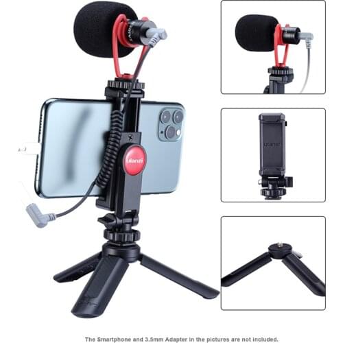 Ulanzi Record Microphone Tripod Vlog Kit Mini Tripod Vertical Shooting Phone Mount Kit 3.5MM Jack Video Audio Microphone