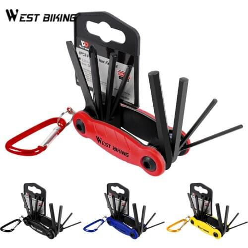 WEST BIKING Bicycle Tool Kits MTB Motorcycle Screwdriver Tool Tire Opener Allen Fix Wrench Kit Hex Spoke Repair Tools Set 8 in 1