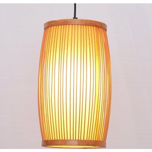 South Asian Bamboo Dining Room Ceiling Pendant Lamp Japanese Corridor Restaurant Pendant Lights Country Rustic Hallway Hanging