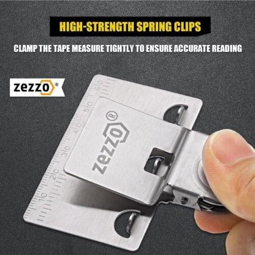 NEW Zezzo® Metal Measuring Tape Clip Holder Precise and clear Measuring Tool Woodworking Accessories Wood Measure Locate Tools