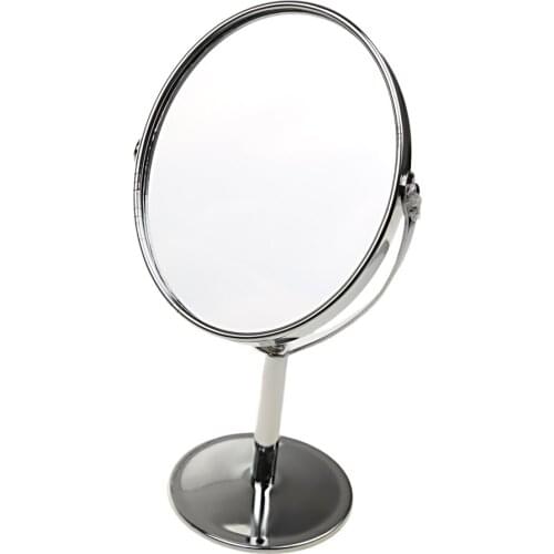 Women Double Sided Makeup Cosmetic Mirror Normal Magnifying Stand Mirror Ellipse