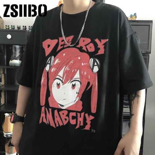 Футболка Harajuku bunny Print Black Crop Women T-shirts Goth Streetwear Short Sleeve Top Tee Female y2k mujer gothic E-Girl van