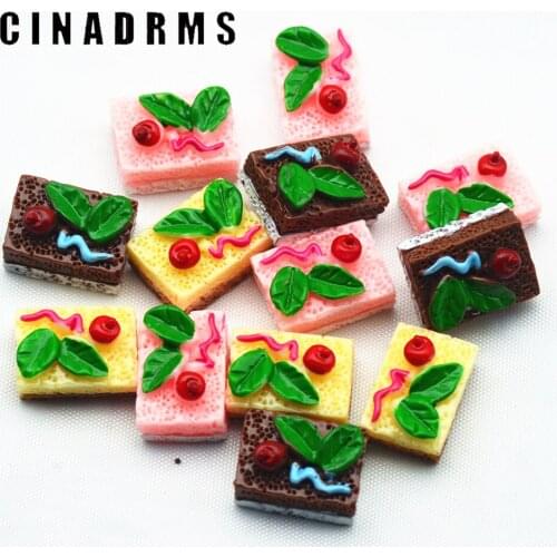 10PCS 12mmX17mm Resin Flatback Mousse Cake|Resin Fake Sweets embellishment|scrapbooking Miniatures