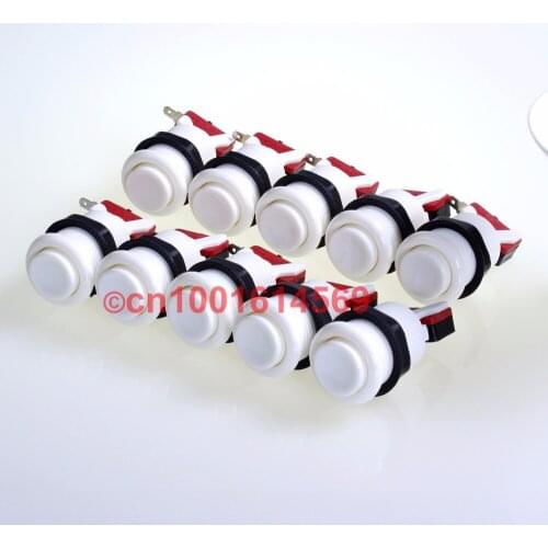 10pcs/set 30mm Arcade Buttons USA Stype Buttons For Captain America Arcade Joystick PC Controller Computer Game DIY - White