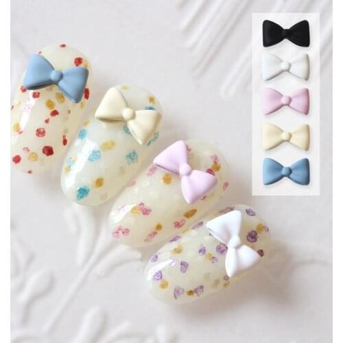 10pcs/lot Luxury Matte 3D Bow Tie Lovely Kawaii Nail Art Manicure Acrylic Nails Accessories Decor DIY Nail Decorations Charms