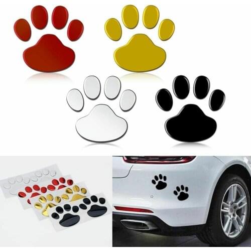 New 3D PVC Car Sticker 2Pcs Cartoon Bear Dog Paw Footprint Decals Sticker Graphics Car Accessories Exterior Sticker Decoration