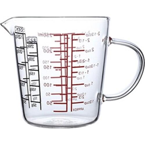 250Ml Glass Measuring Cup Milk Jug Heat Resistant Glass Cup Measure Jug Creamer Scale Cup Tea Coffee Microwave Safe