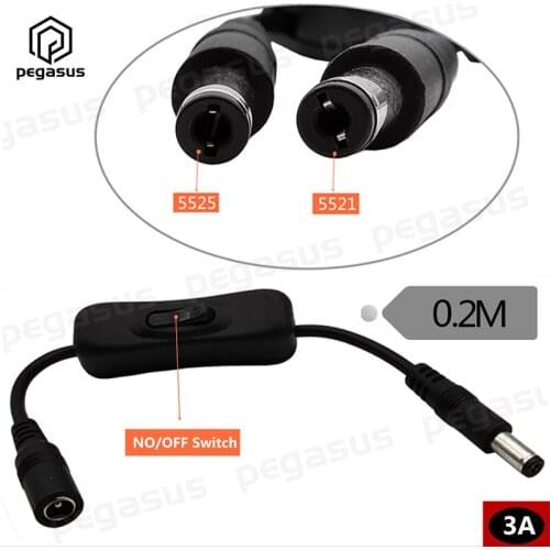 3A 5.5mm x 2.1mm/2.5mm Male to Female With ON/OFF Switch For 5050 3528 LED Strip CCTV Security Camera Power Extension Cable