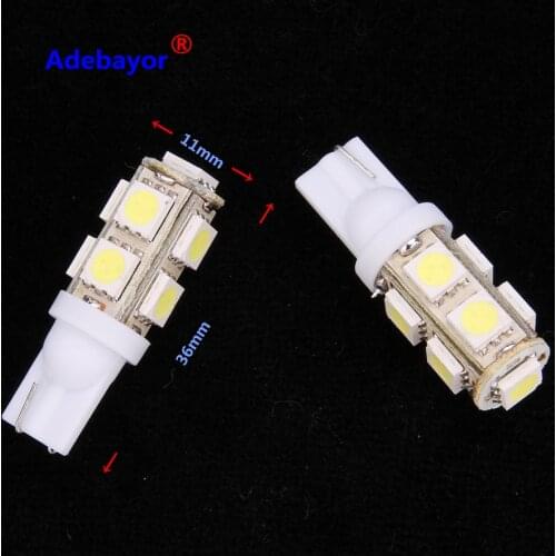 500X T10 9 SMD 5050 led Car 194 W5W reading door corner turn signal light instrument lamp Wedge Interior clearance Bulbs 7 color