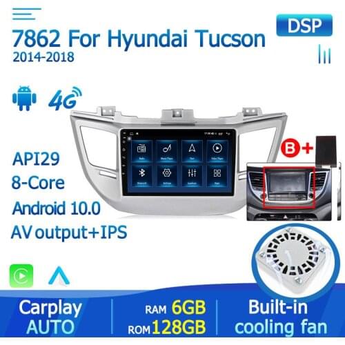 For Hyundai Tucson 3 2014 2015 2016 2017 2018 Android 10 car navigation radio stereo Wireless video multimedia player 9" DSP RDS