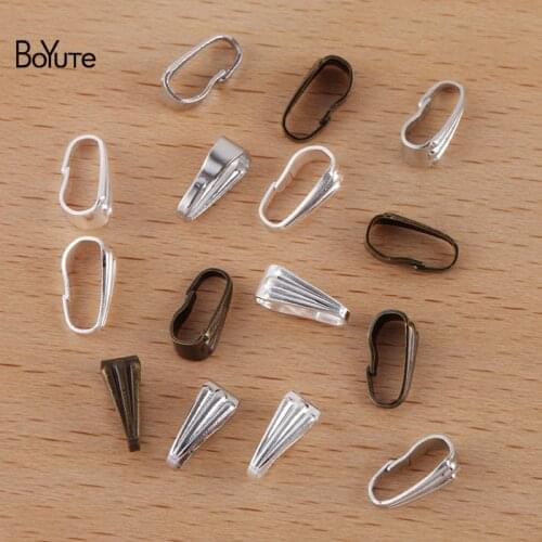 BoYuTe (500 Pieces/Lot) 9*4MM Metal Brass Striped Clasps Matching Locket Pendant Handmade Diy Jewelry Accessories Wholesale