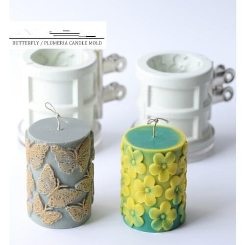 Butterfly type frangipani type cylindrical embossed candle mold home decoration scented candle DIY material