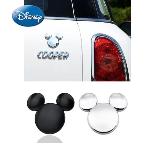 Disney Mickey Mouse Car Decoration Sticker Car Tail Logo Stereo Mickey Creative Personality Cute Metal Scratch Block